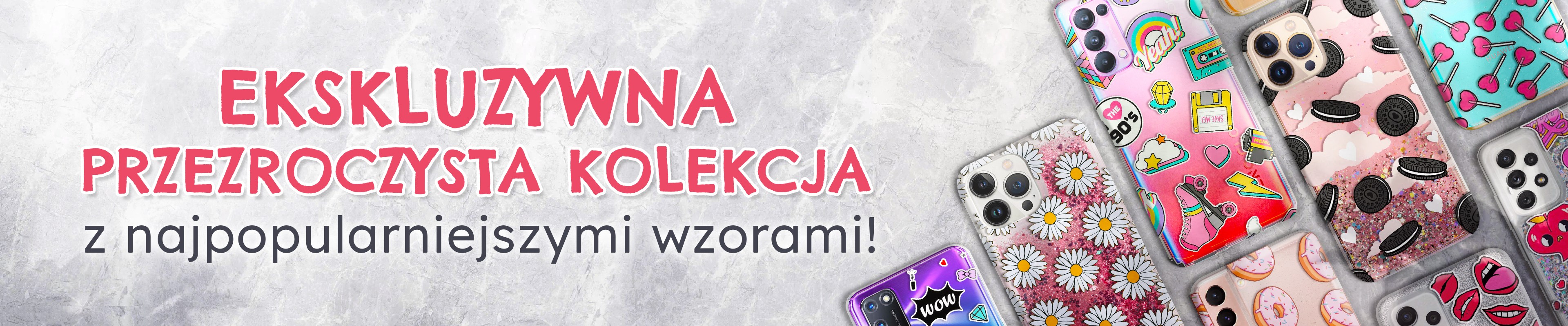 Przezroczysta kolekcja z wzorami
